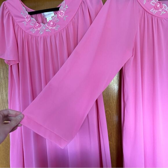 Vintage Shadowline Pink Nightshirt & Gown Set Size Medium - Picture 7 of 9